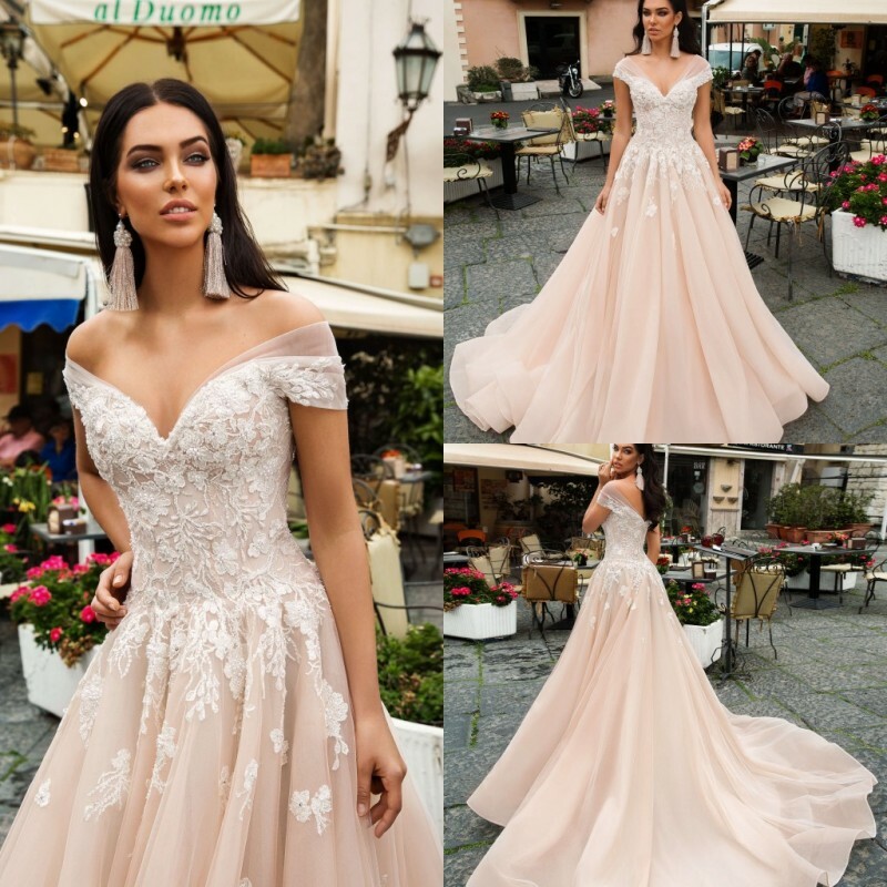 off the shoulder champagne dress